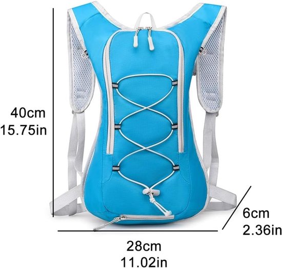 Backpack with 2L Water Bag - Running Vest - Adjustable Lightweight Cycling Backpack - Suitable for Walking V1188-ZXY-131-404