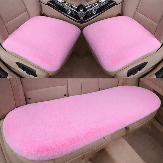 Plush Car Seat Cover - Soft, Warm and Fluffy Faux Rabbit Fur Seat Covers - Front & Back Seat Protectors - V1188-ZXY-131-405