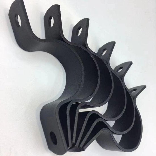 Black U-Clamp - Metal Pipe Clamp - Double Hole Pipe Clamp DIY - U-Shaped Bracket (6 Pcs) (1/2 Inch) V1188-ZXY-131-418