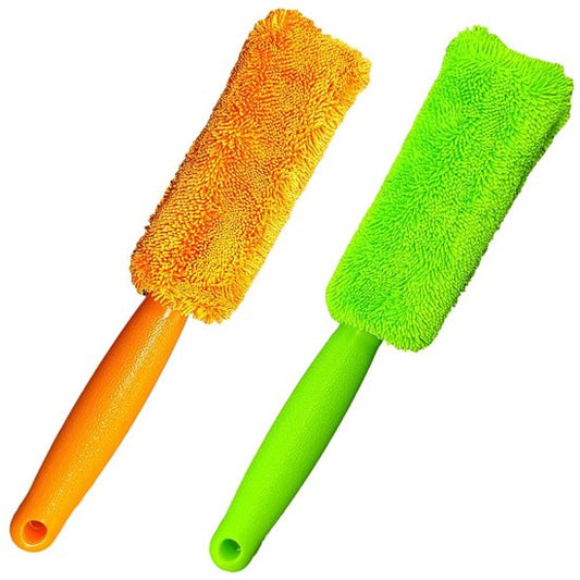 Brushes - Set of 2 soft microfiber metal-free car rim and wheel brushes - Scratch-free tire brushes - for V1188-ZXY-131-423