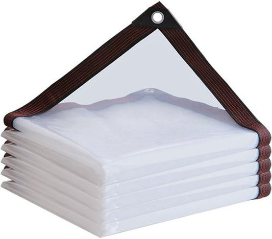Waterproof Tarpaulin - Transparent - Durable tarpaulin with 10x10 eyelets, Large (Small) transparent V1188-ZXY-131-424