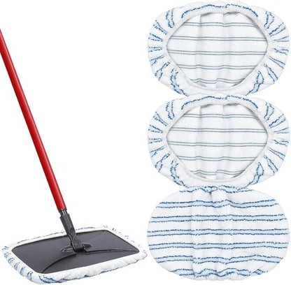 Mop Pads - 3-pack mop refills - 15 x 8 inch flat dust mop head pads V1188-ZXY-131-431