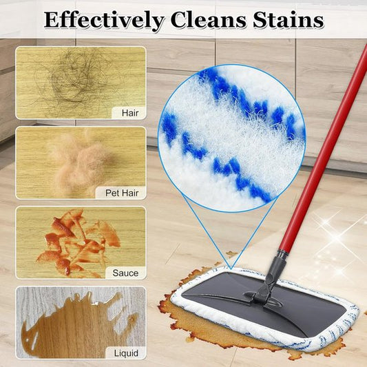 Mop Pads - 3-pack mop refills - 15 x 8 inch flat dust mop head pads V1188-ZXY-131-431