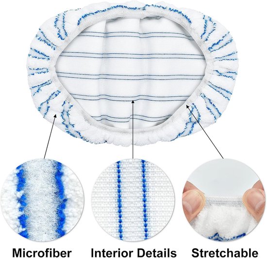 Mop Pads - 3-pack mop refills - 15 x 8 inch flat dust mop head pads V1188-ZXY-131-431
