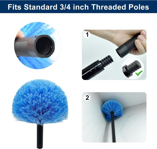 Dust brush head - 8" diameter blue screw head for spider web vacuum cleaners V1188-ZXY-131-432