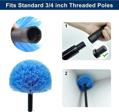 Dust brush head - 8" diameter blue screw head for spider web vacuum cleaners V1188-ZXY-131-432