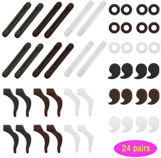 Anti-slip ear cushions for glasses - Frames - Anti-fall ear cushions - Ear hook connectors - 24 pairs V1188-ZXY-131-444