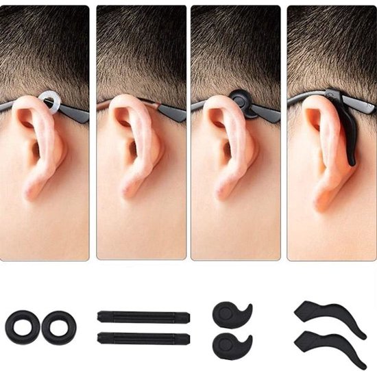 Anti-slip ear cushions for glasses - Frames - Anti-fall ear cushions - Ear hook connectors - 24 pairs V1188-ZXY-131-444