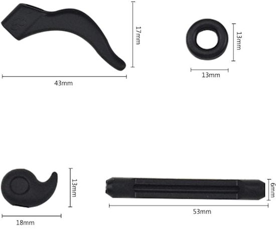 Anti-slip ear cushions for glasses - Frames - Anti-fall ear cushions - Ear hook connectors - 24 pairs V1188-ZXY-131-444