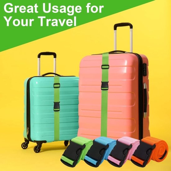 Luggage straps 4-pack - durable and colorful (green, blue, pink, orange) V1188-ZXY-131-448