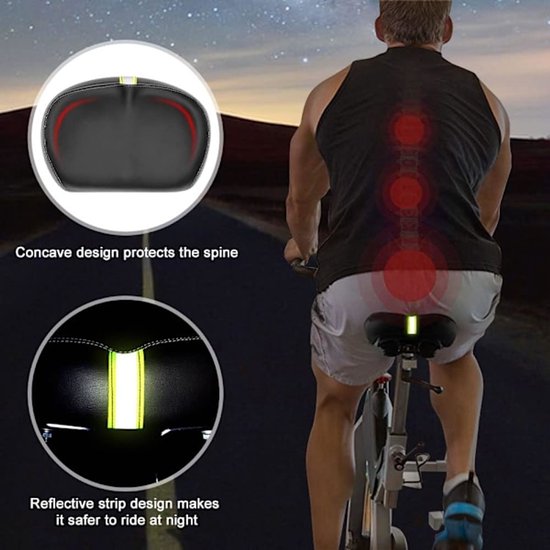 Bicycle saddle - Comfortable wide bicycle saddle - With memory foam pad - Comfort V1188-ZXY-131-449