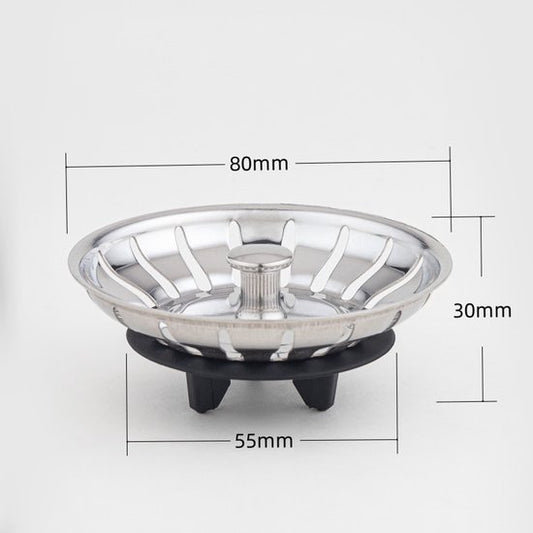 Sink drain stopper - Strainer - 80 mm - Stainless steel - Silver V1188-ZXY-131-455