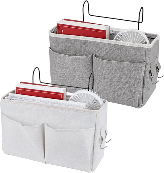Bedside Organizer - Waterproof Canvas Bedside Organizer - Hanging Bedside Basket - For Home, Office & School V1188-ZXY-131-461