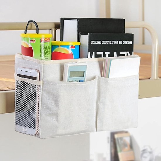 Bedside Organizer - Waterproof Canvas Bedside Organizer - Hanging Bedside Basket - For Home, Office & School V1188-ZXY-131-461