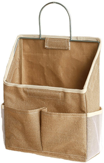 Storage Bag - Cotton and Linen Fabric - Bedside Storage Bag - Wall Mounted - Dorm Room Essentials and Snack V1188-ZXY-131-465