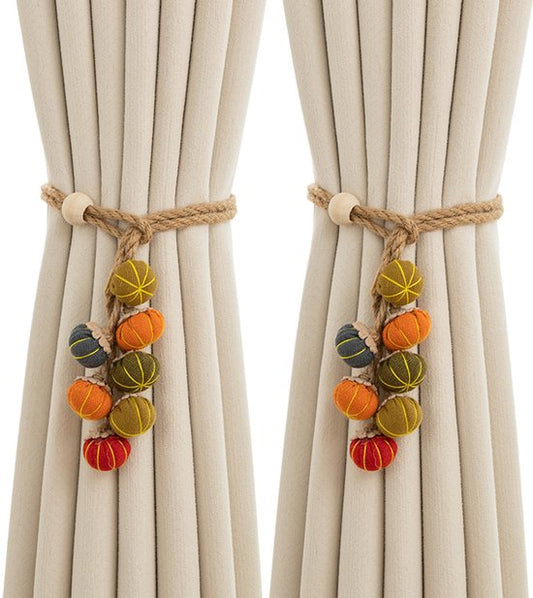Curtain Bows - Cute Cartoon Pumpkin Curtain Bows - Christmas and Halloween Curtain Hooks V1188-ZXY-131-477
