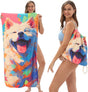 2-in-1 foldable beach towel - printed bath towel - all-in-one beach towel - integrated bag - storage space V1188-ZXY-131-478
