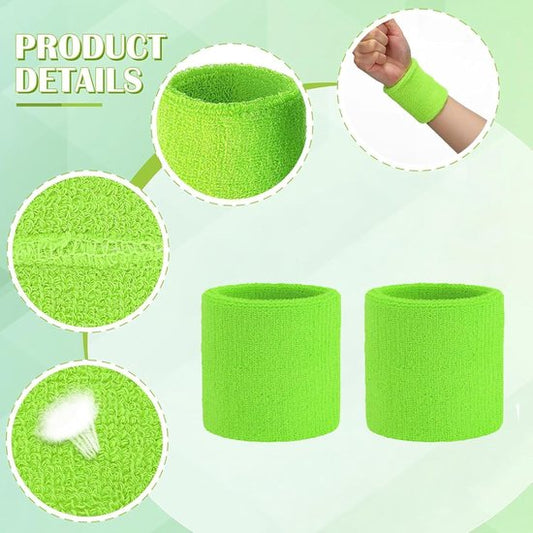 Tennis Sweat-Wicking Wristbands - 3 Pairs - Unisex - Adult - Thickened Elastic Wristband - French Terry - V1188-ZXY-131-488