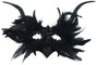 Mask - New for Halloween - Gothic - Mask with decorative feather lace - Devil's horn mask - Role-playing prop V1188-ZXY-131-493