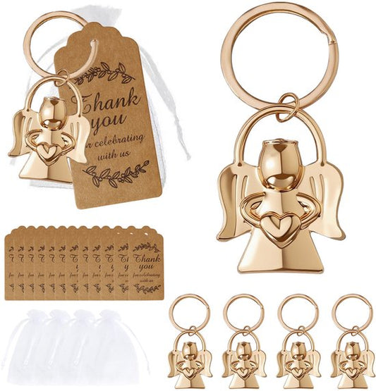 Keychain - Angel pendant for men and women - Baby shower gift - Key ring - Party favor - Souvenir gift - 5 V1188-ZXY-131-500