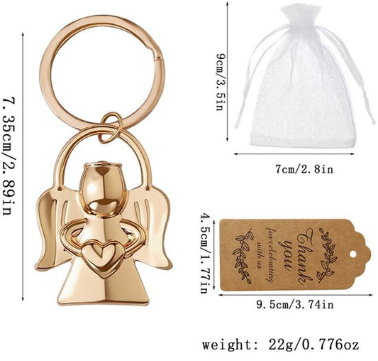 Keychain - Angel pendant for men and women - Baby shower gift - Key ring - Party favor - Souvenir gift - 5 V1188-ZXY-131-500