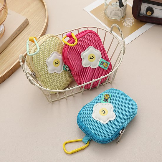 Storage Bag - Cute Mesh - Flowers - Keychain Wallet - Headphone Bag - Pendant Storage Bag - Multifunctional - V1188-ZXY-131-511