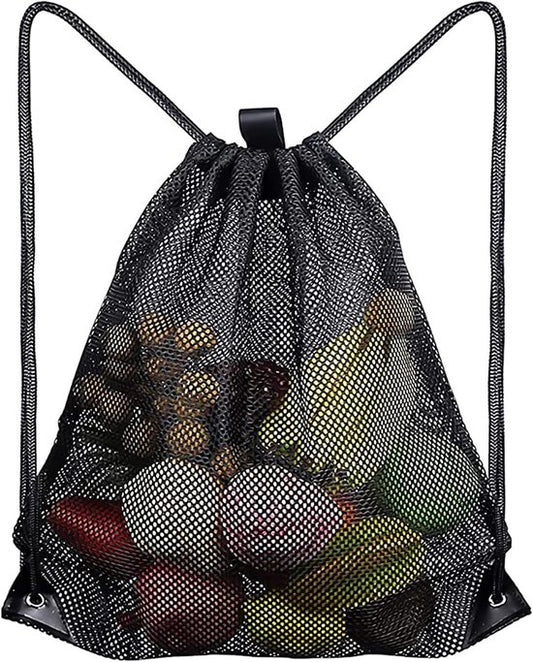 Black Sports Bag - 40*45cm - Mesh - Drawstring - Suitable for fitness, sports, swimming, diving, travel, V1188-ZXY-131-519