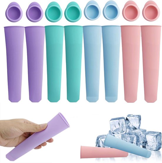 8-Piece Ice Cube Trays - Ice Cube Molds with Handles - Silicone Ice Cube Molds with Lids - Water Ice Molds V1188-ZXY-131-526