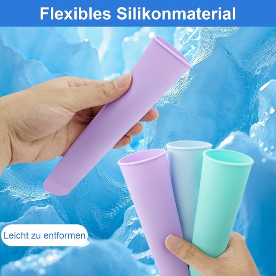 8-Piece Ice Cube Trays - Ice Cube Molds with Handles - Silicone Ice Cube Molds with Lids - Water Ice Molds V1188-ZXY-131-526