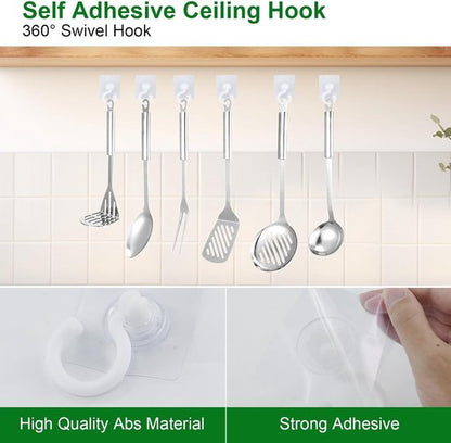 5-pack self-adhesive hooks - Extra strong adhesive hooks - Transparent wall hooks - Self-adhesive - No V1188-ZXY-131-527