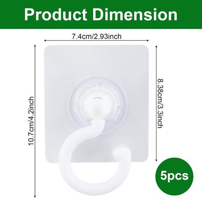 5-pack self-adhesive hooks - Extra strong adhesive hooks - Transparent wall hooks - Self-adhesive - No V1188-ZXY-131-527