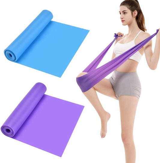 Set of 2 resistance bands - 1.5 m x 15 cm - Stretchable bands for yoga, pilates, strength training, V1188-ZXY-131-534