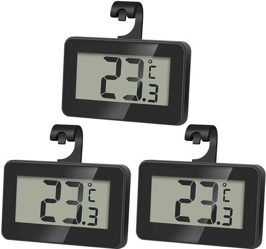 Set of 3 digital refrigerator thermometers - Magnetic aquarium thermometer with hook - Mini refrigerator V1188-ZXY-131-541