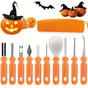 10-Piece Jack-O'-Lantern Cutting Knife Set - Halloween - Baking Tools - Clay Stainless Steel Cutter V1188-ZXY-131-549