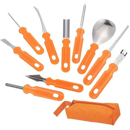 10-Piece Jack-O'-Lantern Cutting Knife Set - Halloween - Baking Tools - Clay Stainless Steel Cutter V1188-ZXY-131-549