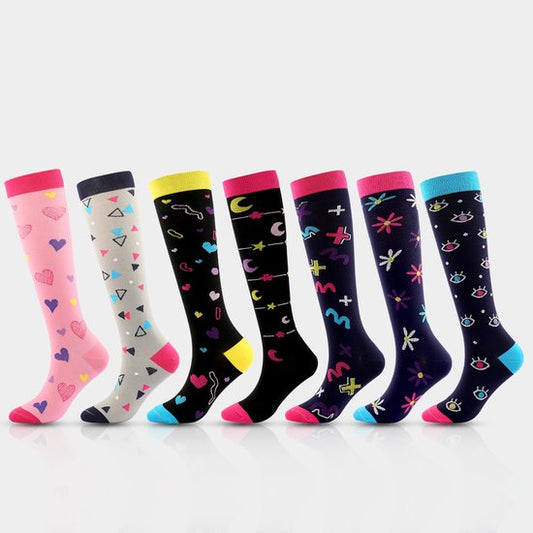 7 pairs of sports compression socks for cycling, running, compression stockings, nursing tights and fitness V1188-ZXY-131-551