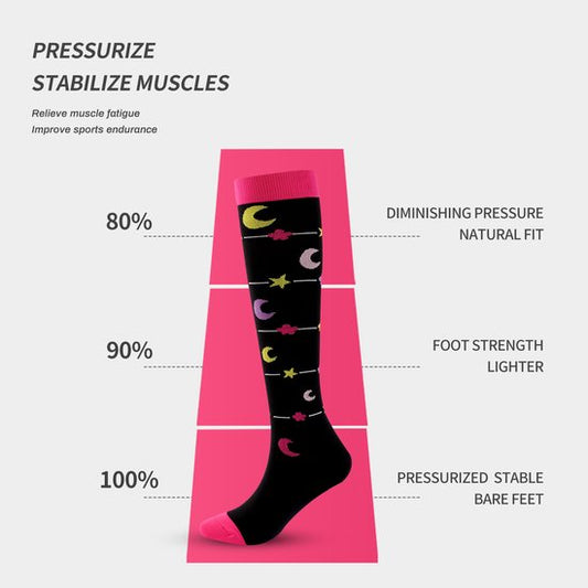 7 pairs of sports compression socks for cycling, running, compression stockings, nursing tights and fitness V1188-ZXY-131-551