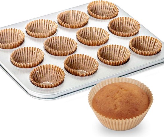 500-pack Muffin Cups - Odorless - Oil-resistant paper cupcake liners - Suitable for cupcakes, muffins and nuts V1188-ZXY-131-557