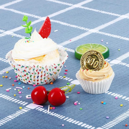 500-pack Mini Cupcake Liners - White - Oil Resistant - Small Cupcake Wrapping Paper - Baking Cups V1188-ZXY-131-558