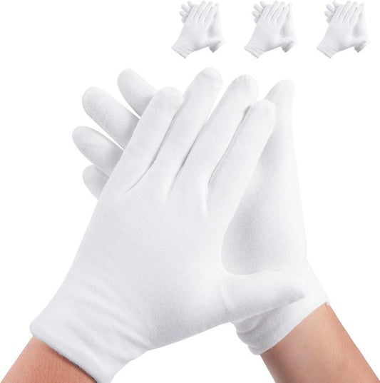 pairs of white cotton gloves - Suitable for dry hands, can be worn while sleeping - High-quality cotton V1188-ZXY-131-569
