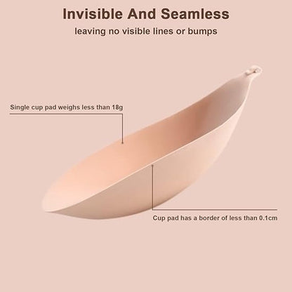 1 round bra cup - strapless invisible silicone - transparent push-up bra - seamless design - front closure - V1188-ZXY-131-570