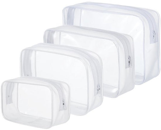 4-Piece Transparent Travel Toiletry Bag - Portable Makeup Bag - Multifunctional Waterproof Set - Skin Care & V1188-ZXY-131-572