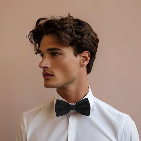 Plain Bow Tie - Adjustable Bow Tie for Men - Black V1188-ZXY-131-573