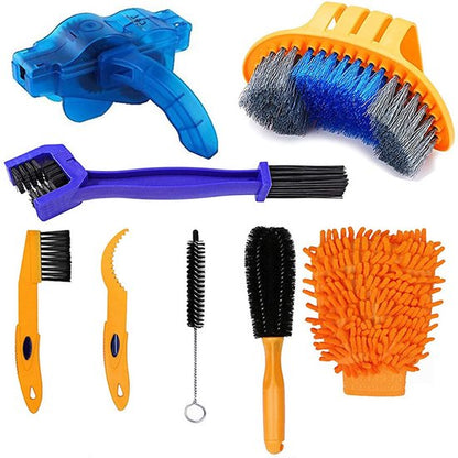 8-piece bicycle cleaning tool set - Bicycle chain ring - Cleaning kit - Mountain bike accessories - V1188-ZXY-131-582