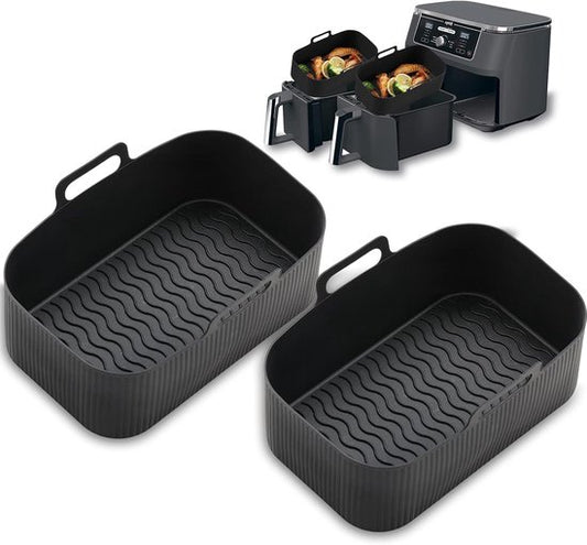 2-piece Airfryer accessory pads - Silicone Airfryer pads - Black - 19.5*16.5 cm V1188-ZXY-131-586