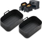 2-piece Airfryer accessory pads - Silicone Airfryer pads - Black - 19.5*16.5 cm V1188-ZXY-131-586