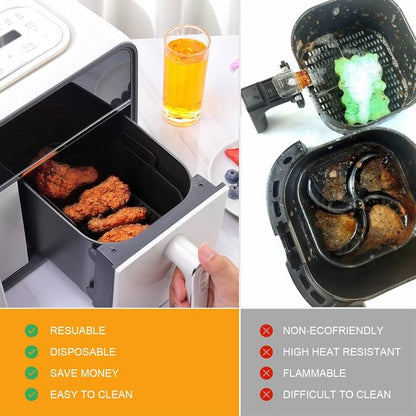 2-piece Airfryer accessory pads - Silicone Airfryer pads - Black - 19.5*16.5 cm V1188-ZXY-131-586