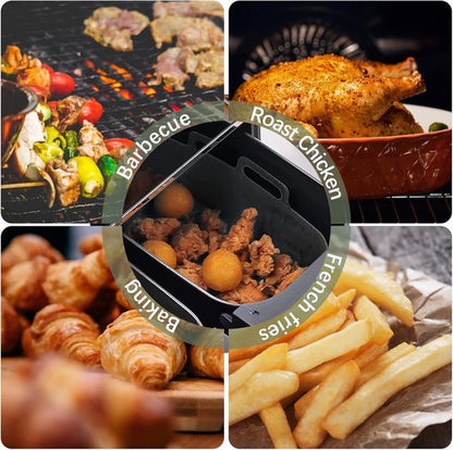 2-piece Airfryer accessory pads - Silicone Airfryer pads - Black - 19.5*16.5 cm V1188-ZXY-131-586