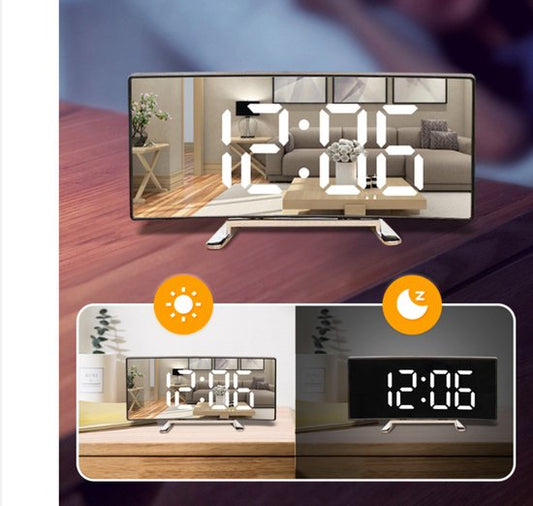 Multifunctional electronic alarm clock with light effect - Creative large screen - Curved LED light - Digital V1188-ZXY-131-587