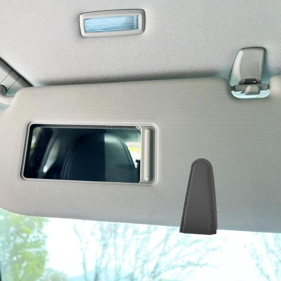 Car sun visor glasses holder - magnetic leather sunglasses holder - car sun visor accessories - bill holder V1188-ZXY-131-588